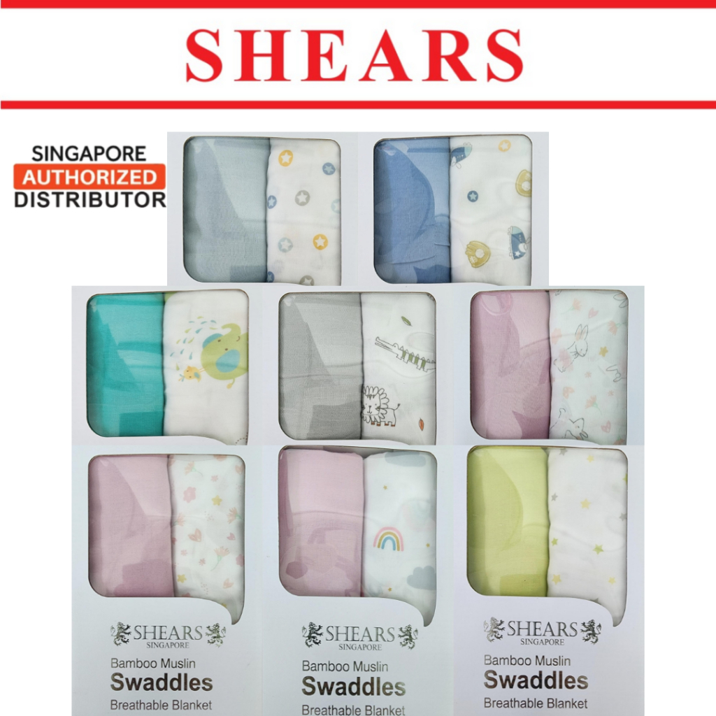 Shears Baby Swaddle Breathable Toddler Bamboo Muslin Blanket 2 PCS