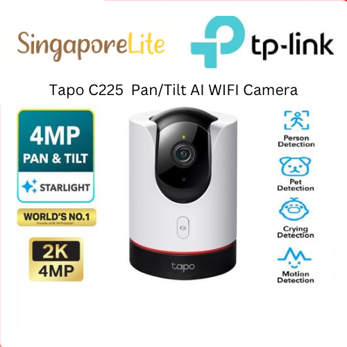 TP-Link Tapo C225 Pan/Tilt AI Home Security Wi-Fi Camera Detect/Motion ...