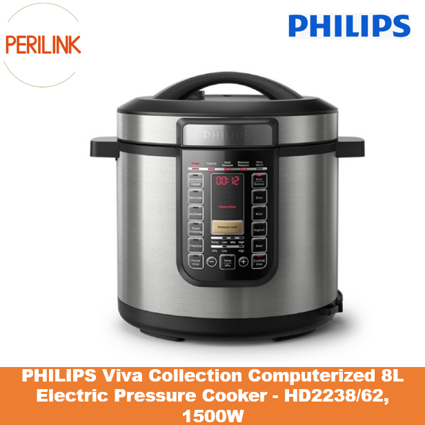 PHILIPS Viva Collection Computerized 8L Electric Pressure Cooker, 1500W