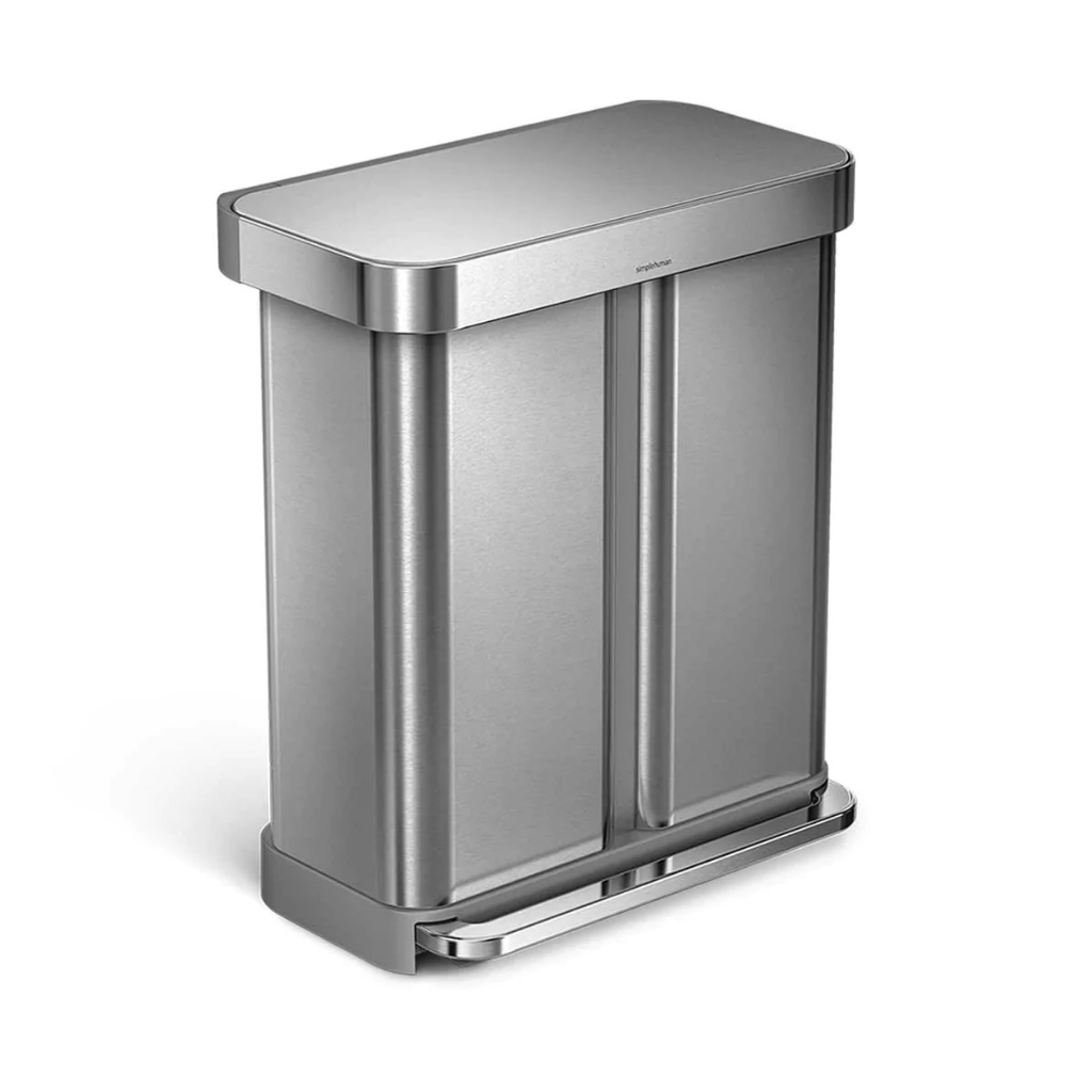 simplehuman 58L Dual Compartment Rectangular Step Trash Bin Shopee