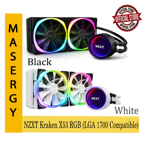 NZXT Kraken X53 RGB AIO 240mm Liquid Cooler Black/White (LGA 1700