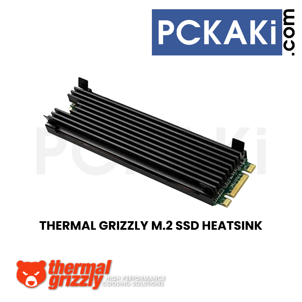 THERMAL GRIZZLY M.2 SSD COOLER HEATSINK ALUMINIUM BODY COOLER +2X COOLING PADS PS5 COMPATIBLE