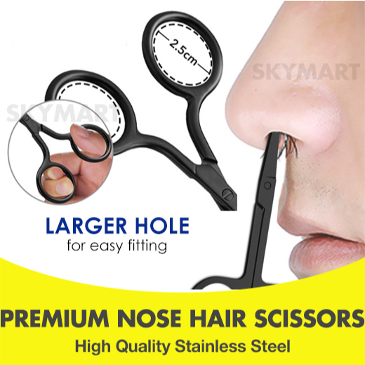 Nose Hair Scissors Mini Stainless Steel Round Head Beauty Trimmer Nose