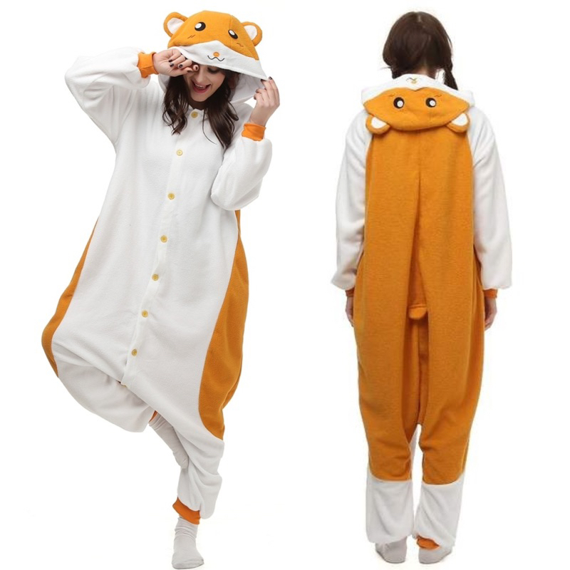 Hamtaro Hamster Cartoon Character Overall Kigurumi Onesie Pajamas