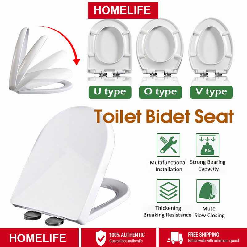 [SG Stock] Easy Installation Soft Close Toilet Bowl Toilet Seat Cover