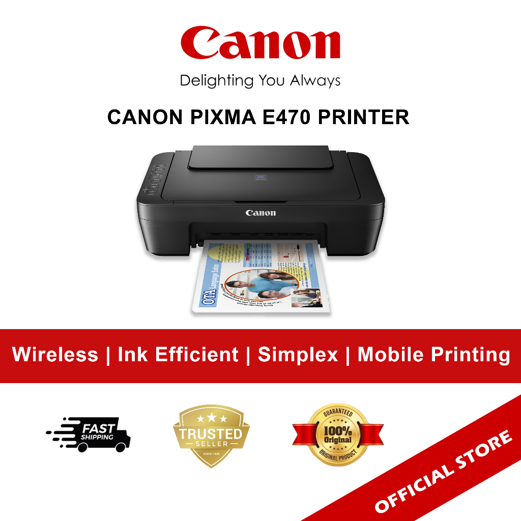 Canon PIXMA E470 Inkjet Printer Shopee Singapore