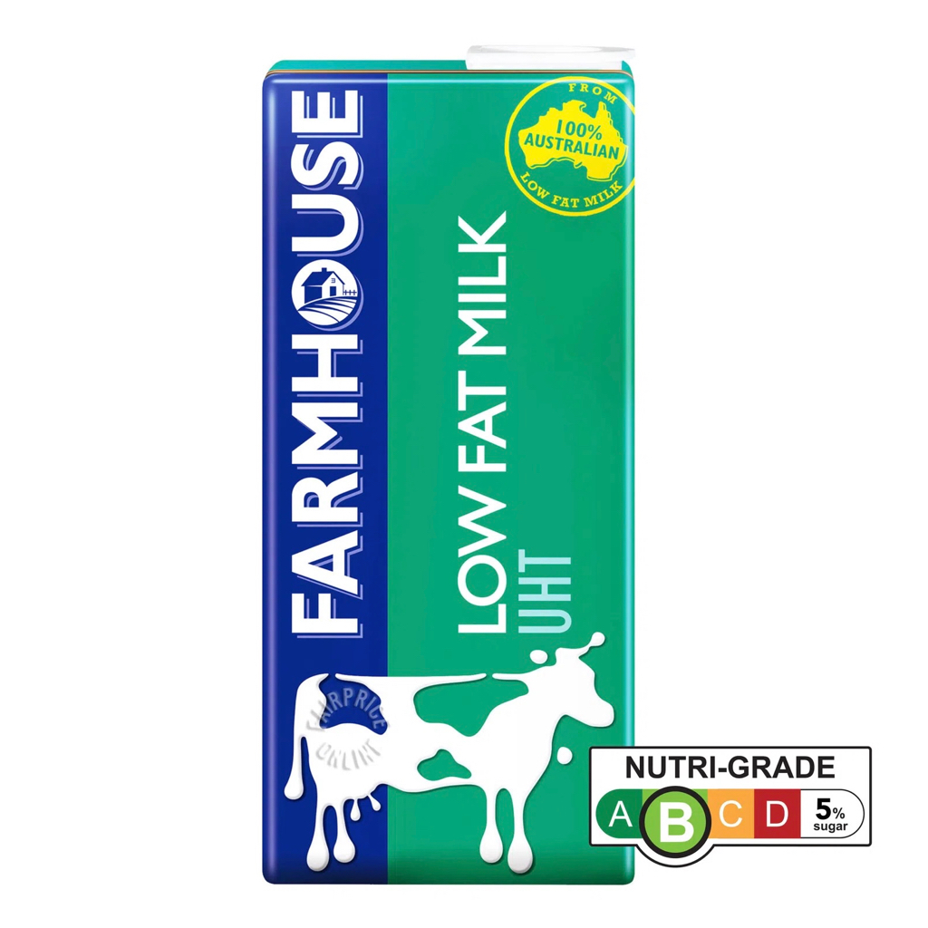 Farmhouse UHT Low Fat Milk 1Ltr x 12 Packets (Bundle of 2) (BBD: Jun ...