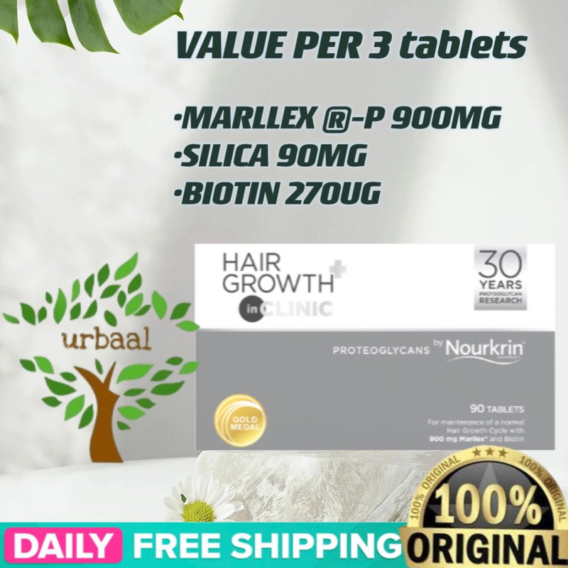 【Exp.2025/100%AUTHENTIC】 Nourkrin HAIR GROWTH+ INCLINIC 90 Tablets