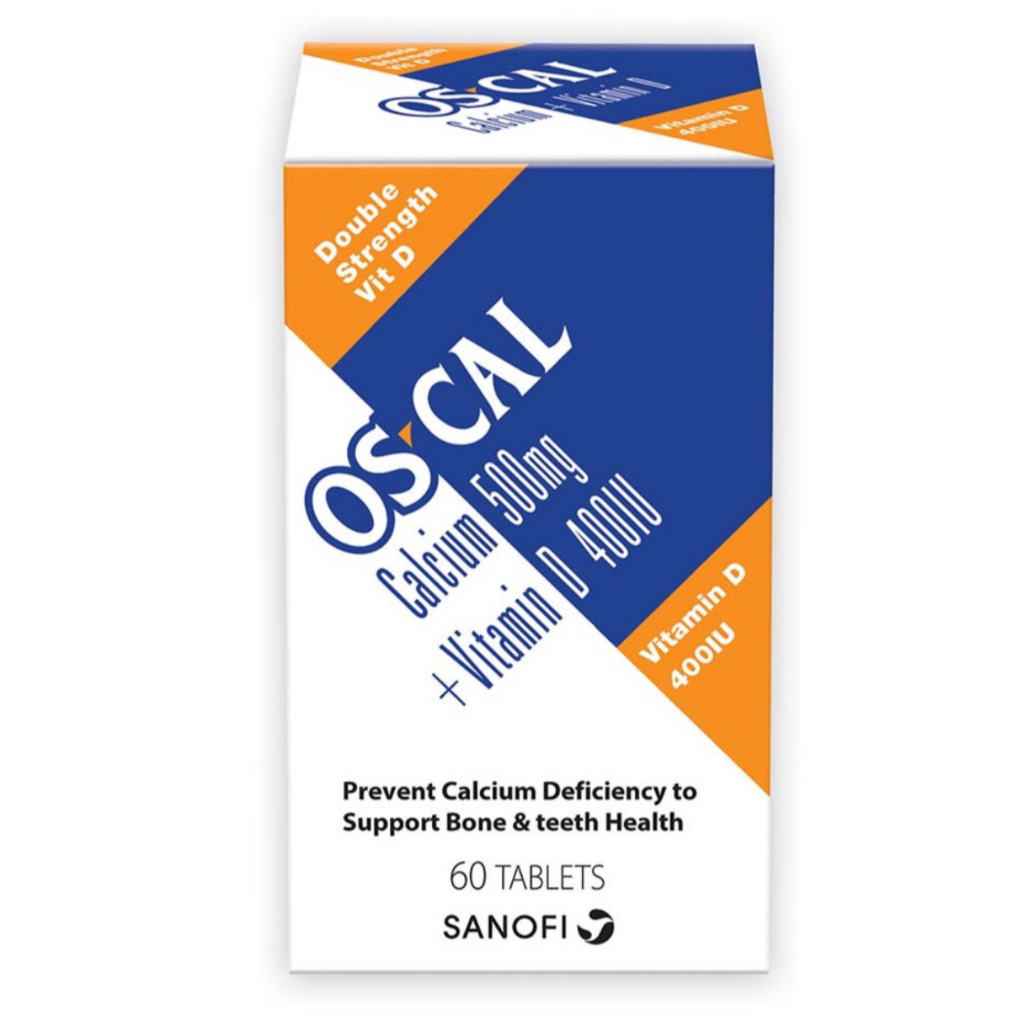 Os-Cal OSCAL Calcium 500mg + Vitamin D 400IU 60pcs | Shopee Singapore