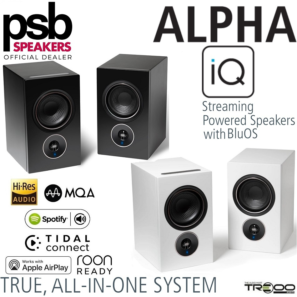 PSB Alpha iQ Multi-Room Wireless Bluetooth/WiFi Desktop Bookshelf ...