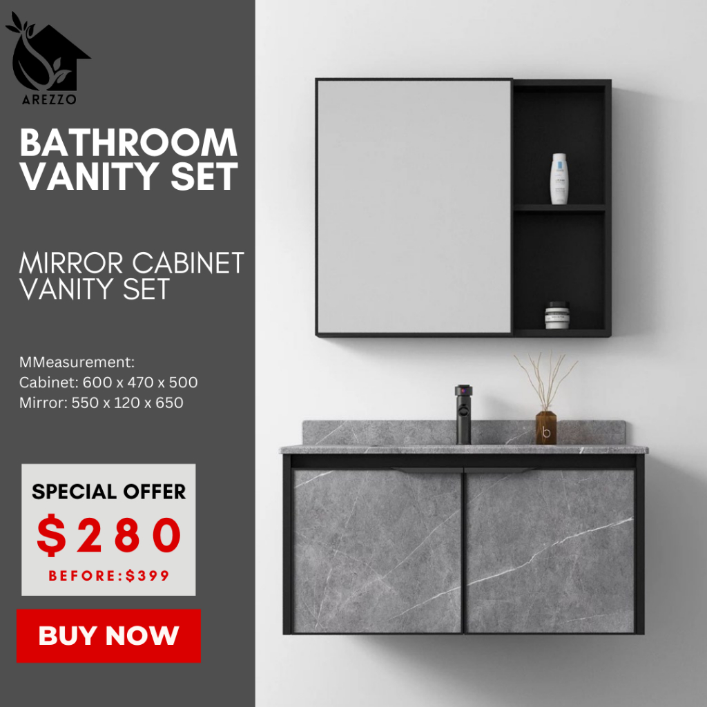 SG Stocks 60 /80CM. Bathroom Vanity Mirror Set / Bathroom