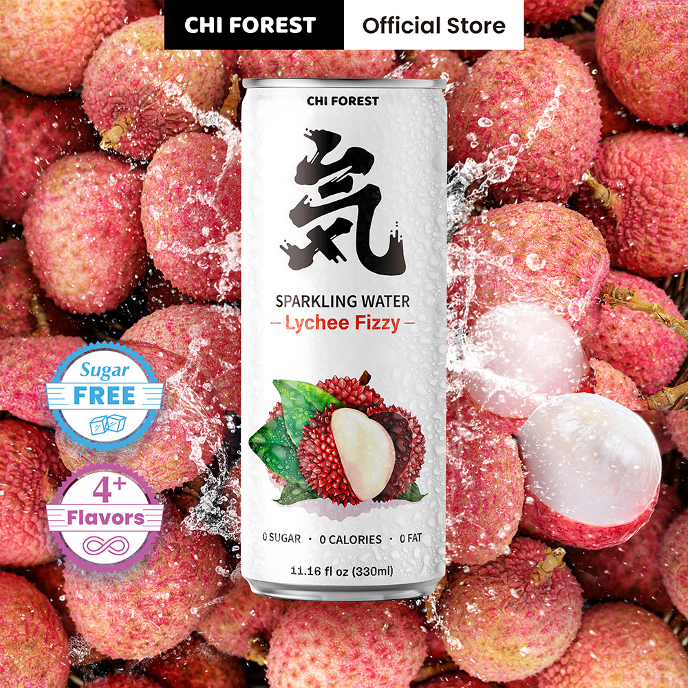 Chi Forest (Genki Forest) 元气森林 Sparkling Water Sugar Free Drinks Lychee