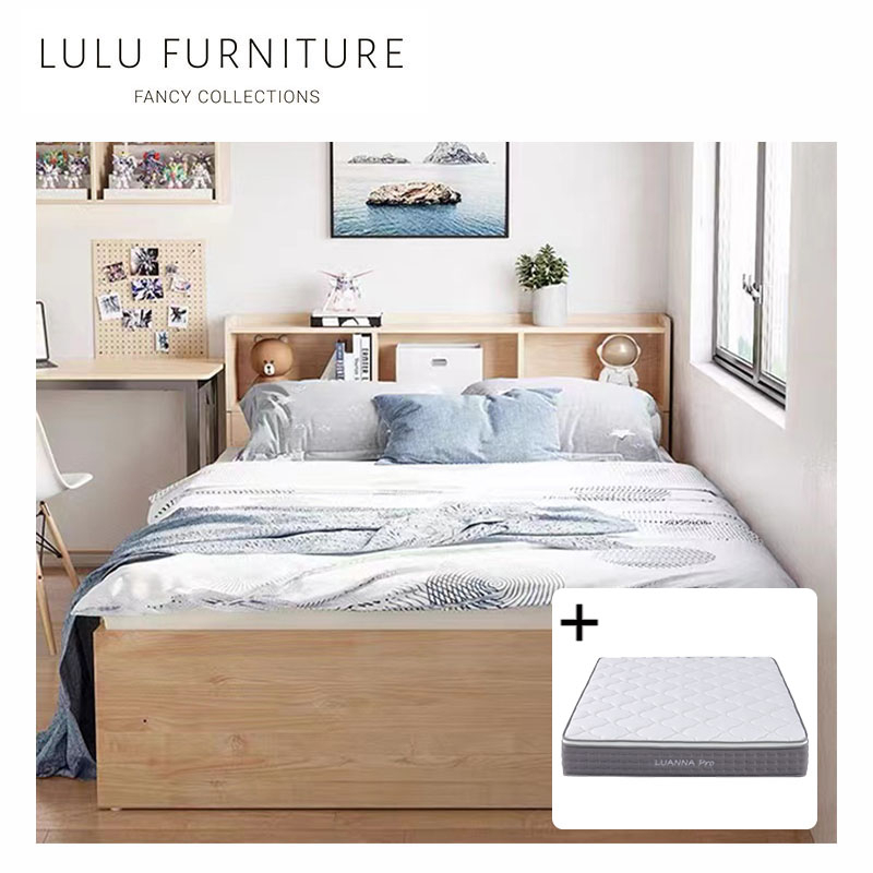 Bundle DEAL** LUNA Storage Bed Frame with Headboard + LUANNA PRO Mattress (Price with