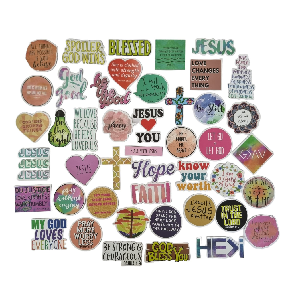 Christian Stickers 45pcs (including Jesus Faith Hope Love Patience Joy ...