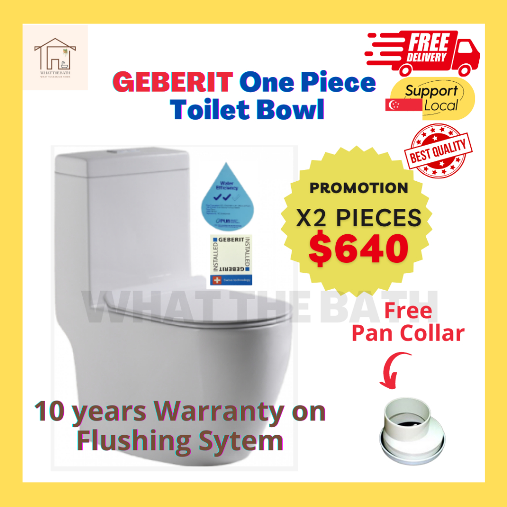 W888 One Piece Toilet Bowl *10 Years warranty on Mechanism* 150mm