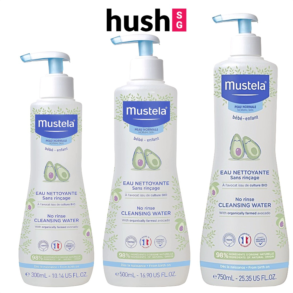 Mustela Baby Cleansing Water, No-Rinse Micellar Water with Natural Avocado  & Aloe Vera for Baby's Face, Body & Diaper 25.35 fl oz, 2-pack
