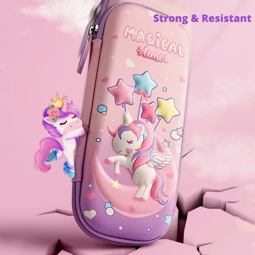{SG} Unicorn 3D Pencil Case Cartoon Unicorn Cute Pencil Box School Stationery Box Large Capacity