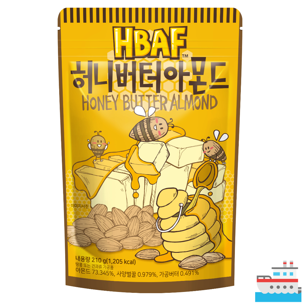 Lowest Price Korean Almond Snack - Honey Butter Nuts 210g (Sea Shipping ...