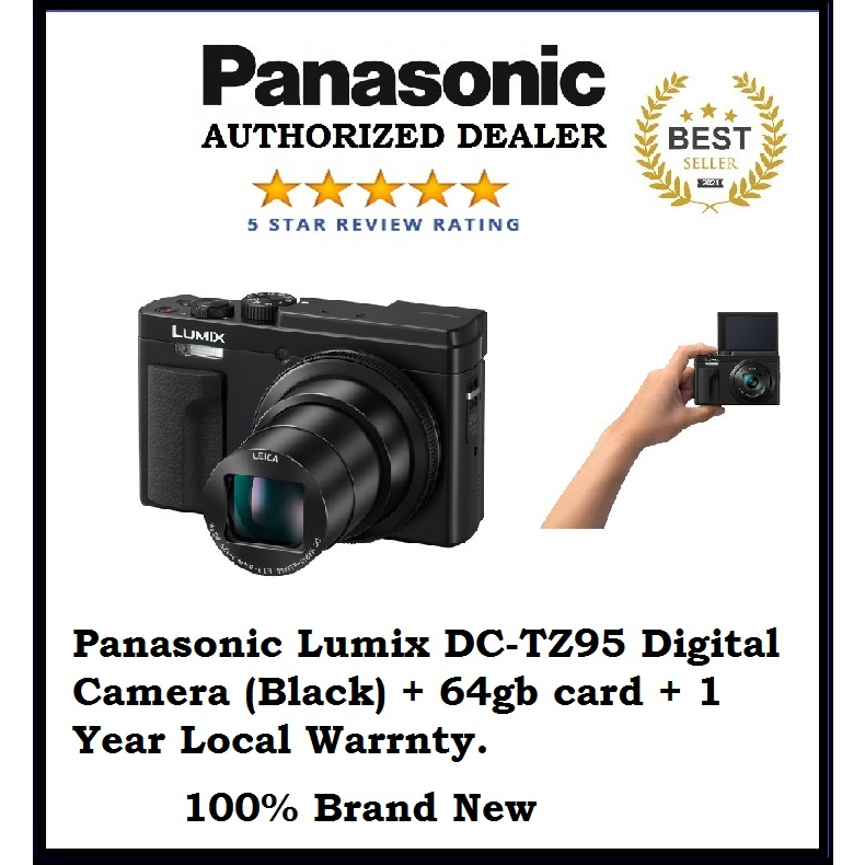 Panasonic Lumix DC-TZ95 Digital Camera (Black) + 64gb card + 1