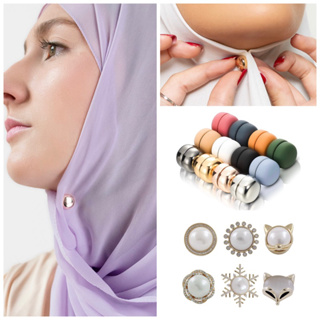 6pcs/lot Hijab Pins Muslim Broches Crystal Hijab Brooches for Women Crystal  Ball Scarf Pin