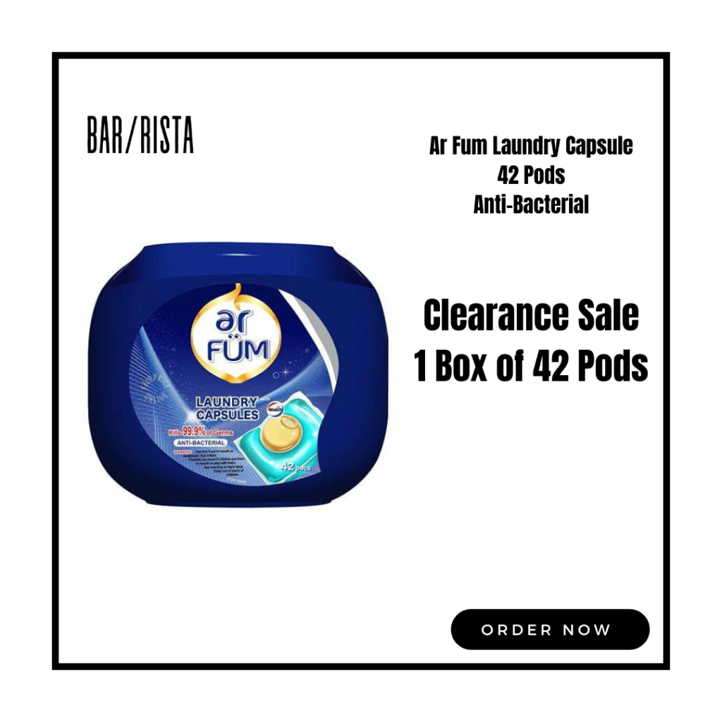 Ar Fum Laundry Detergent AntiBacterial Capsule 42 Pods in a Box