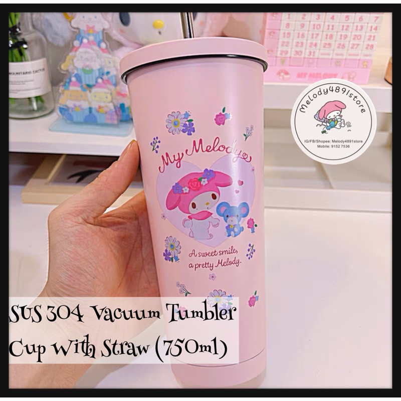 SUS 304 Thermal Vacuum Tumbler Cup with Stainless Straw Steel 750ml ...