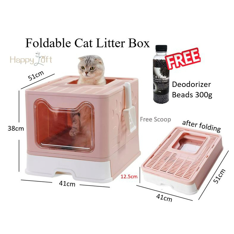 [SG SELLER]Enclosed Cat Litter Box Large Litter Box With Odor Removal