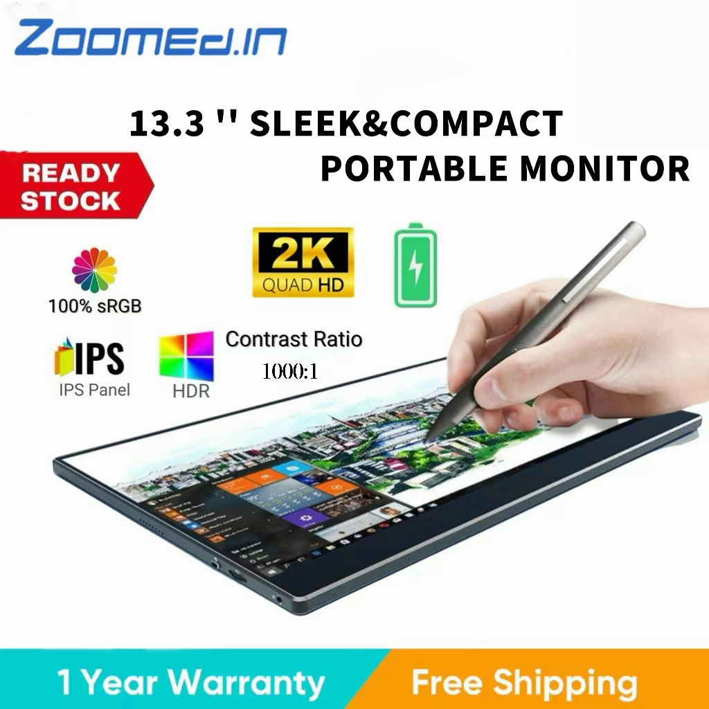 [Deliver in 2 days] Zoomed_in 2K QHD USBC3.0 Type C/HDMI IPS Monitor