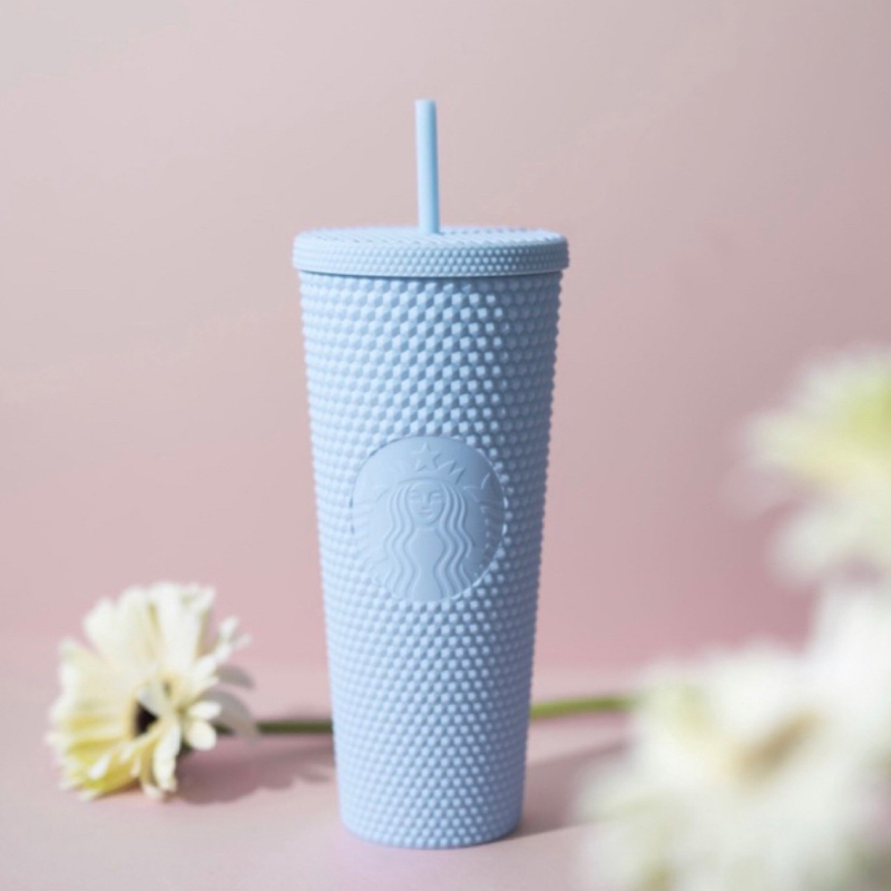 Starbucks pastel light baby blue studded cold cup tumbler | Shopee Singapore