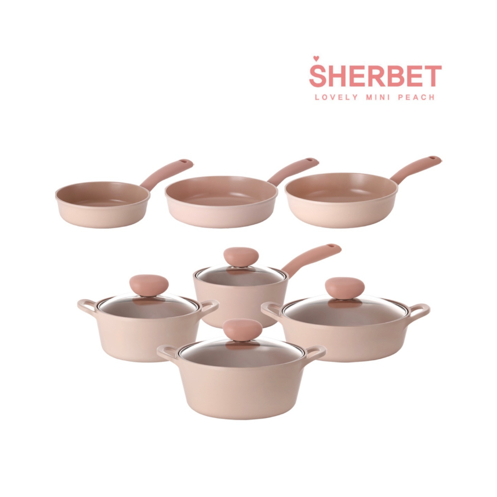 Neoflam sherbet cookware series Non Stick frying pan wok casserole