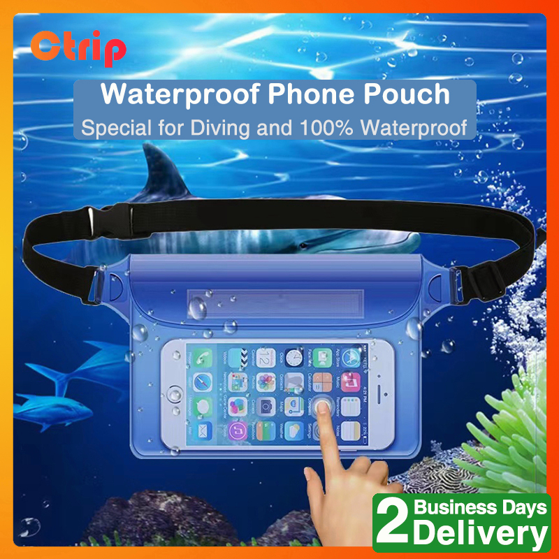 [SG STOCK] Waterproof Phone Pouch Waist Bag Dry Bag With Adjustable Belt for Swimming Beach