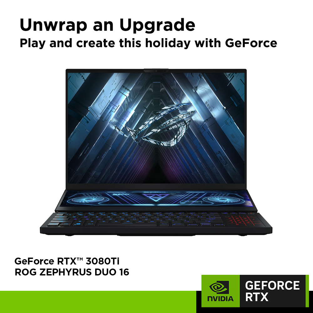 【Express Delivery】ROG Zephyrus Duo 16 GX650RX-LB213W | 16" 4K UHD | NVIDIA® GeForce RTX™ 3080 Ti | 2Y