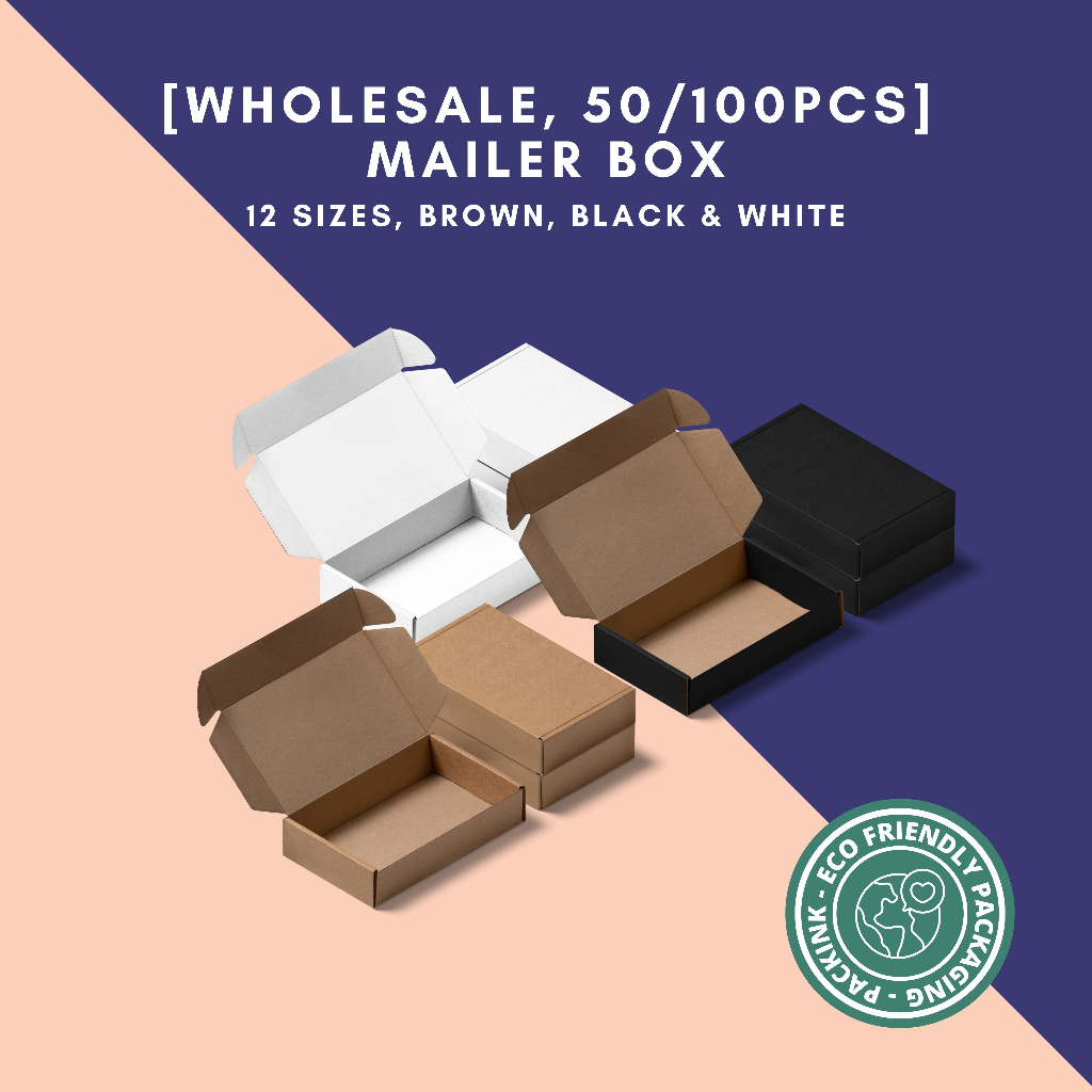 [WHOLESALE CARTON BOX] 50 / 100Pcs Mailer Box Pizza Box DieCut Box