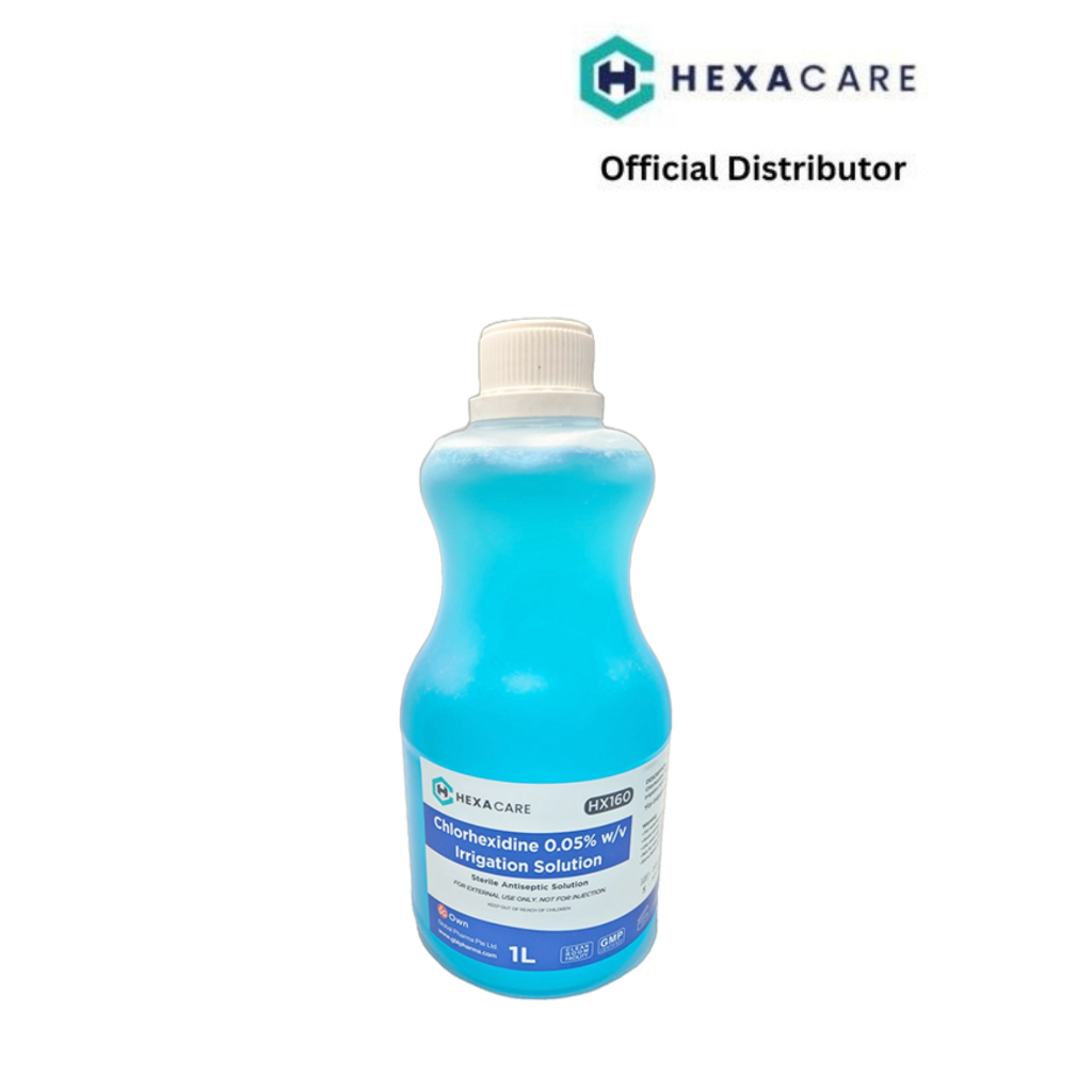 Hexacare Chlorhexidine 0.05 Antiseptic Irrigation Solution, 1000ML