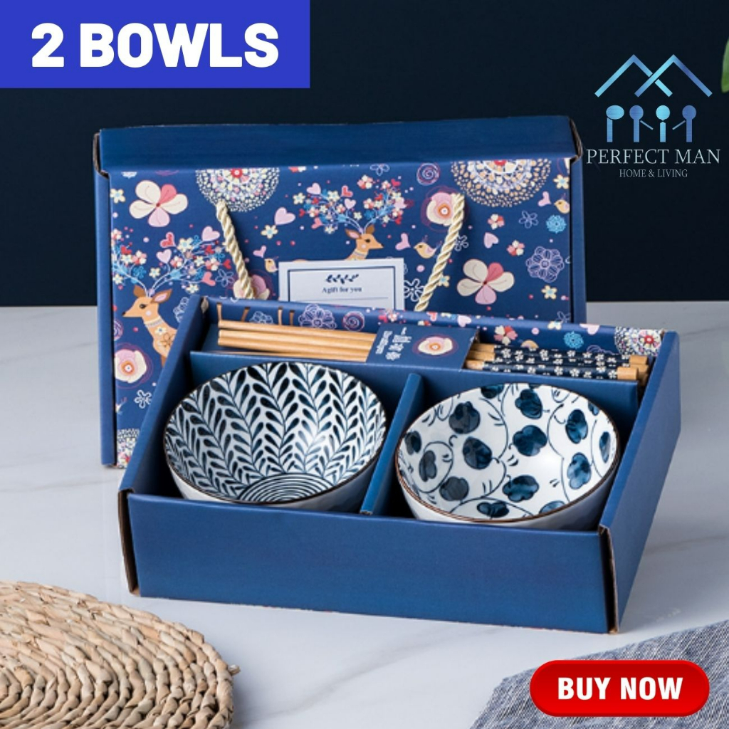 PM Japanese Ceramic Bowl Gift Set Door Gift for Wedding Tableware Set
