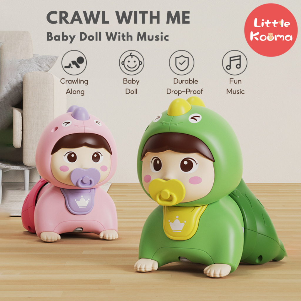 Crawl With Me Baby Doll Toy With Music Suitable For 18 Months And