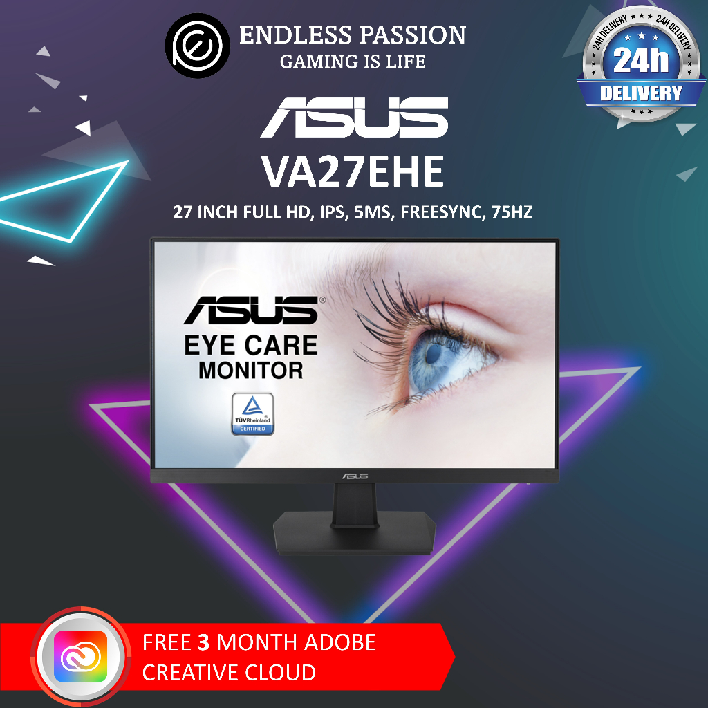 ASUS VA27EHE Eye Care Monitor 27 inch, Full HD, IPS, Frameless, 75Hz