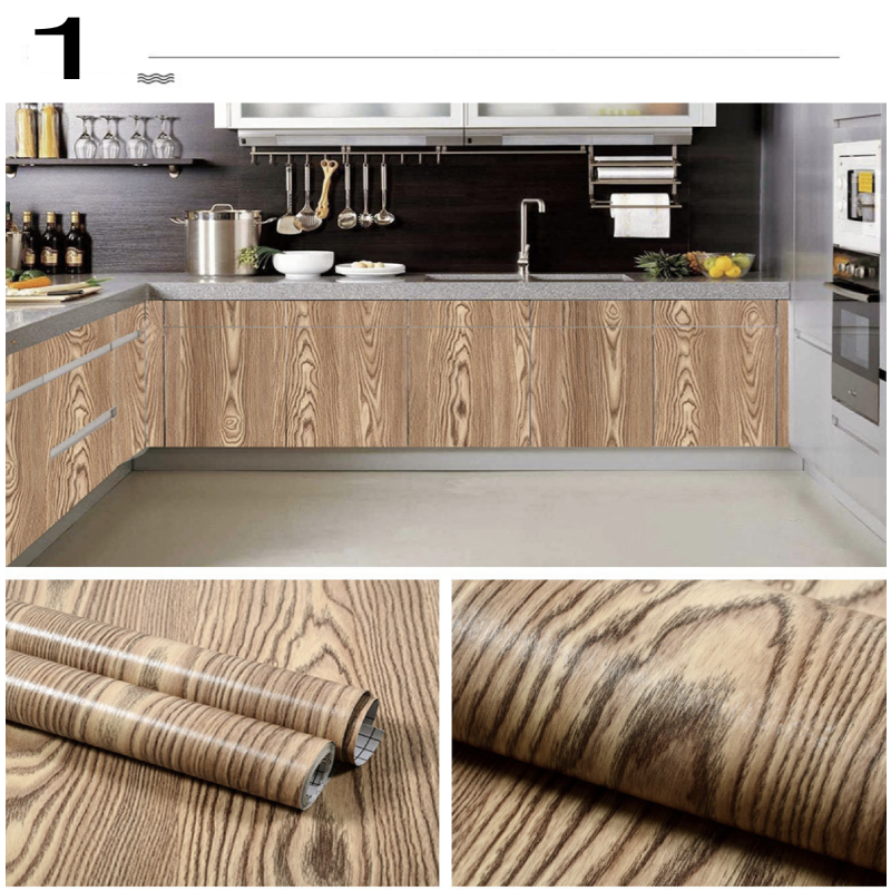 SelfAdhesive Wallpaper Wood Grain PVC Tabletop Renovation Stickers