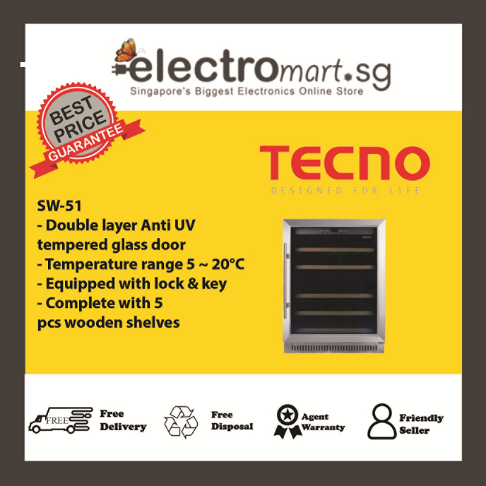 TECNO SW51UNDERCOUNTER WINE CHILLER (45 BOTTLES) Shopee Singapore