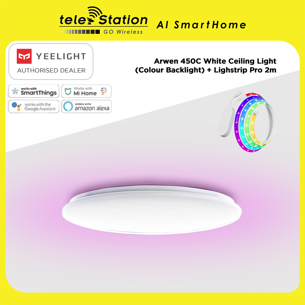 Yeelight Arwen 450C White Ceiling Light (Colour Backlight) with ...