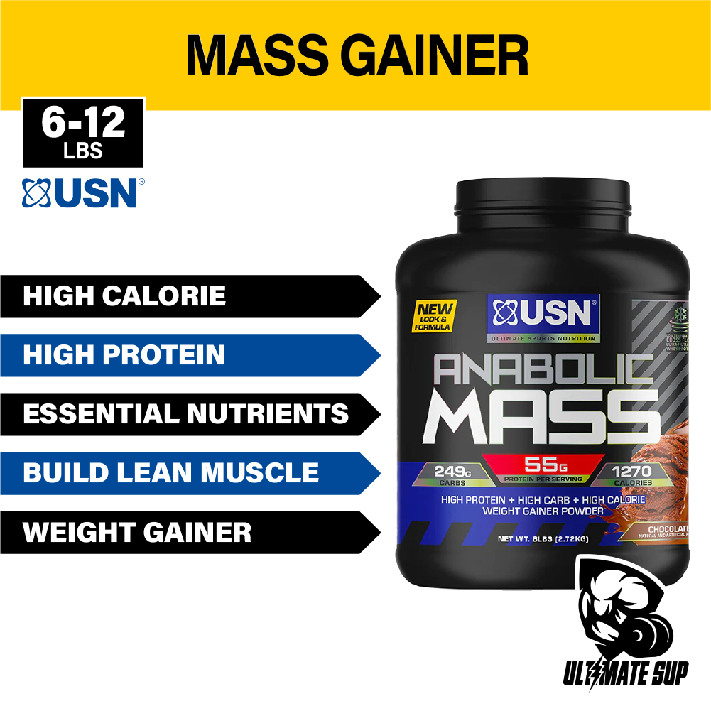 Usn Anabolic Mass Gainer With Whey Protein Isolate Concentrate Casein Egg White Muscle 9410