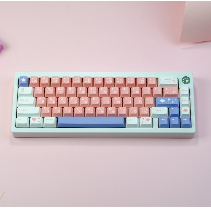 GMK Peach Blossom Keycap, 129 Keys PBT Keycaps Cherry Profile DYE-SUB ...