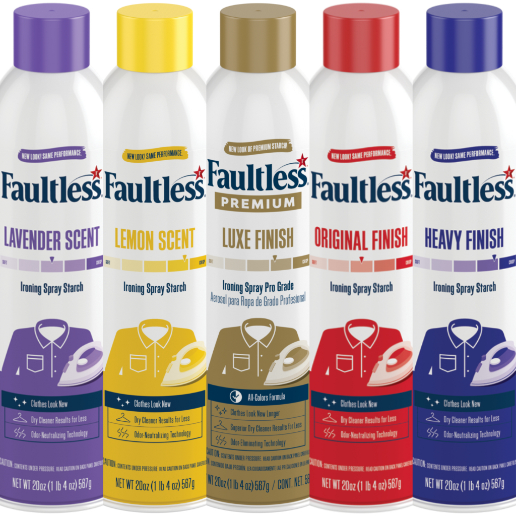 2 Faultless Premium Starch Luxe Finish Ironing Spray Pro Grade All Colors  20oz