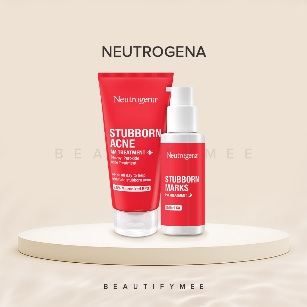 Neutrogena Stubborn Acne Treatment (AM Benzoyl Peroxide/PM Retinol SA) Shopee Singapore