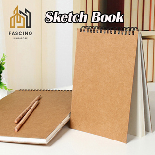 A A6 Retro Blank Sketchbook Coil Notebook Kraft Paper Painting Sketchbook