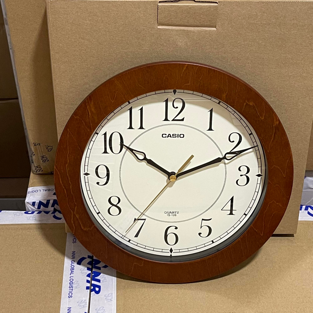 [Original] Casio Wall Clock IQ1265D Smooth Second Hand Silent Wood