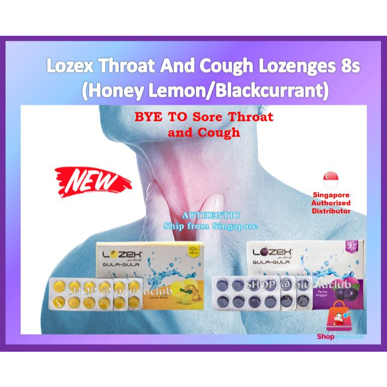 Throat And Cough Lozenges 8px3s Lozex (Honey Lemon/Blackcurrant) w/o