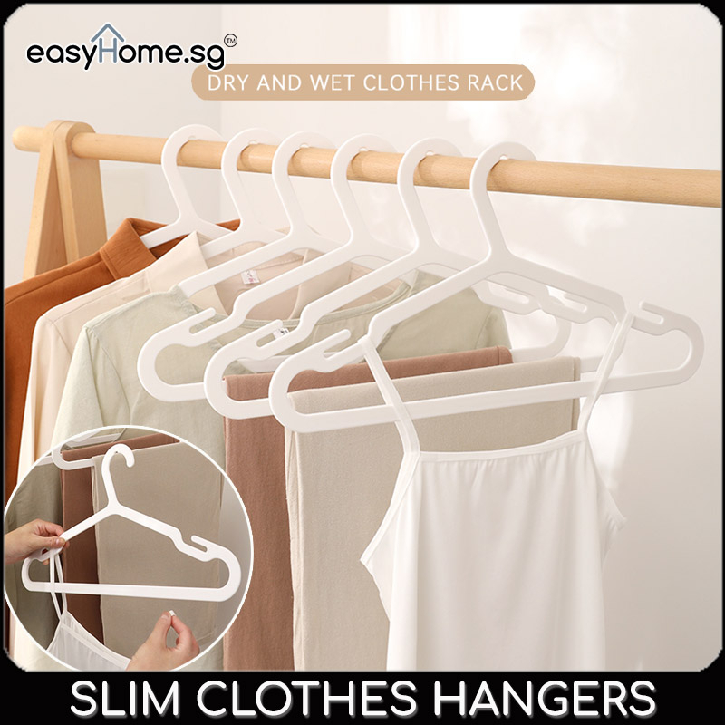 Easyhome.sg Slim Clothes Hanger 10pcs Bundle Wardrobe Closet Organizer