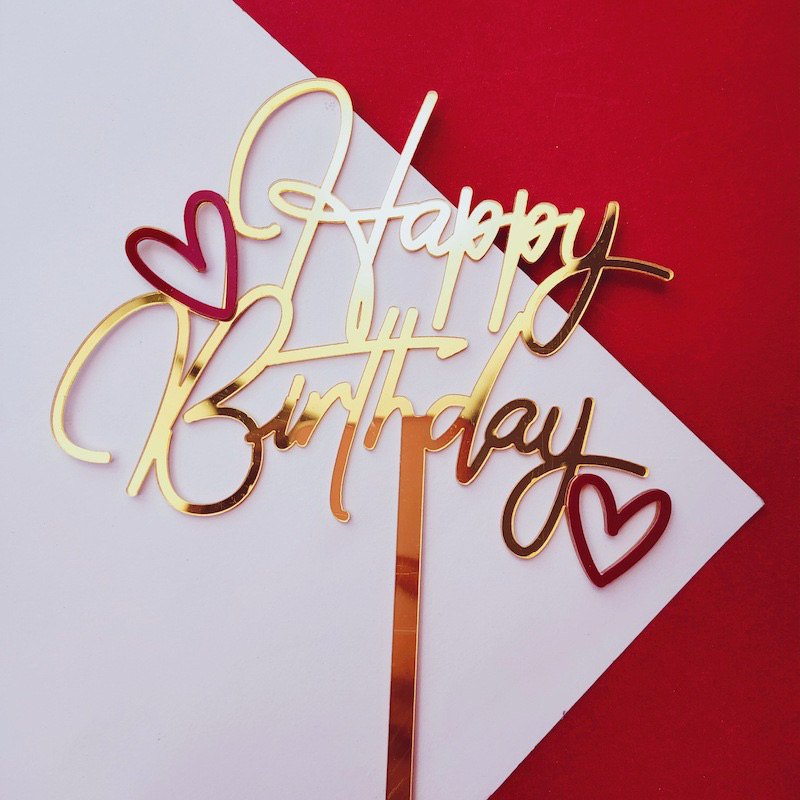 15 Pcs Happy Birthday Acrylic Bow Cupcake Toppers - Gold Pink Rose Gold Cake Decorations For Parties - View #7