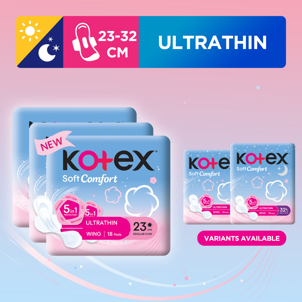 [Single Pack]Kotex Soft Comfort Ultrathin Sanitary Pad(Regular/Heavy